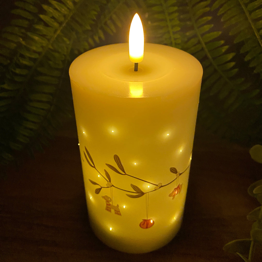 LED-lampa - Blinkande mistel 7,5x12,5 cm