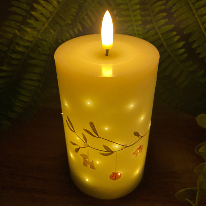 LED-lampa - Blinkande mistel 7,5x12,5 cm