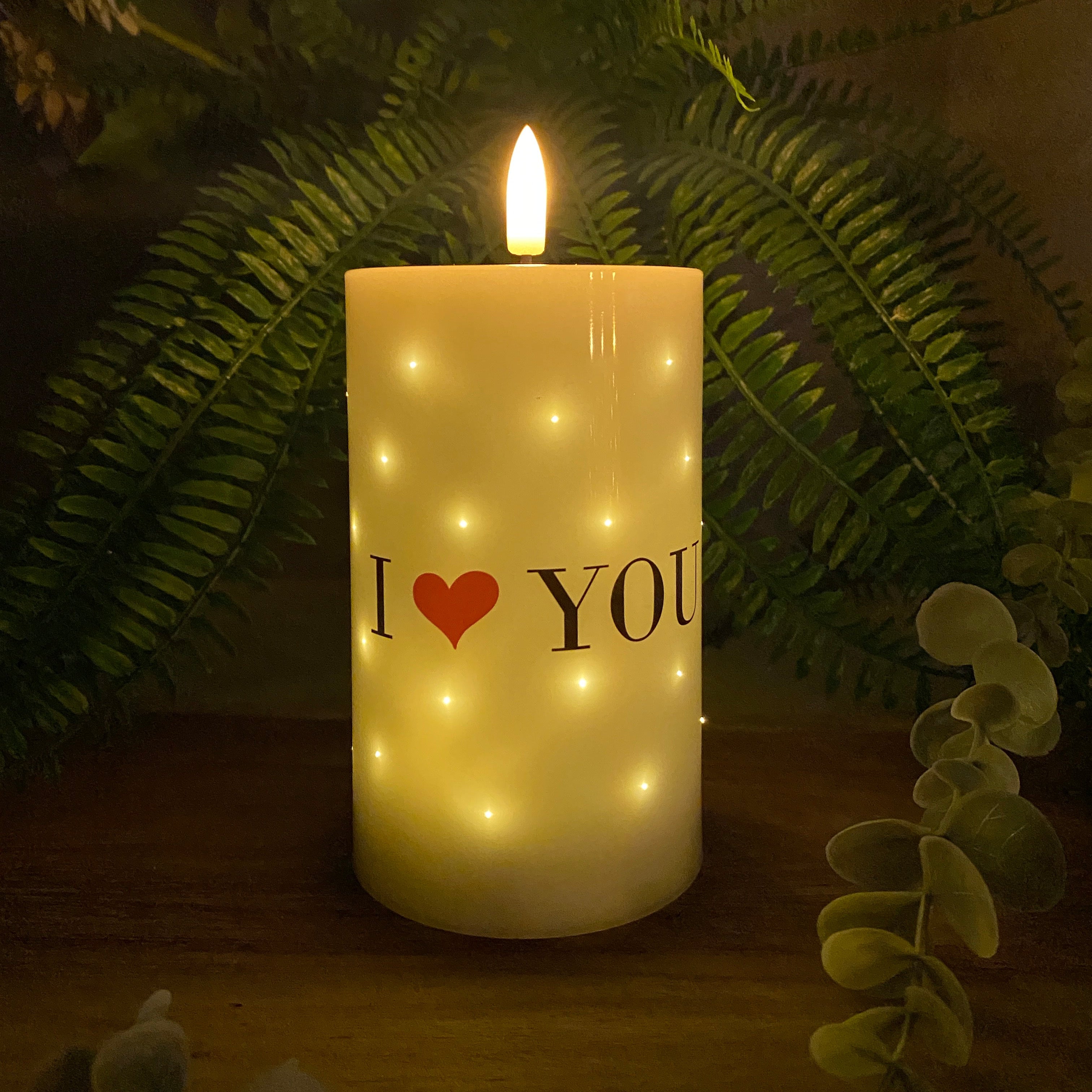 LED-lampa - Twinkle "jag älskar dig" 7,5x12,5 cm