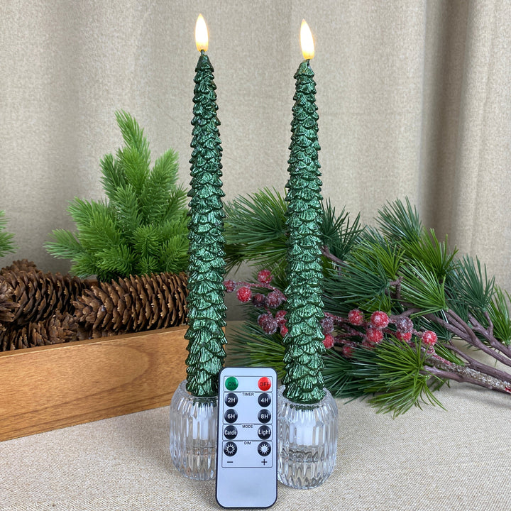 LED-ljusljus - julgran 2 st. 25 cm med fjärrkontroll