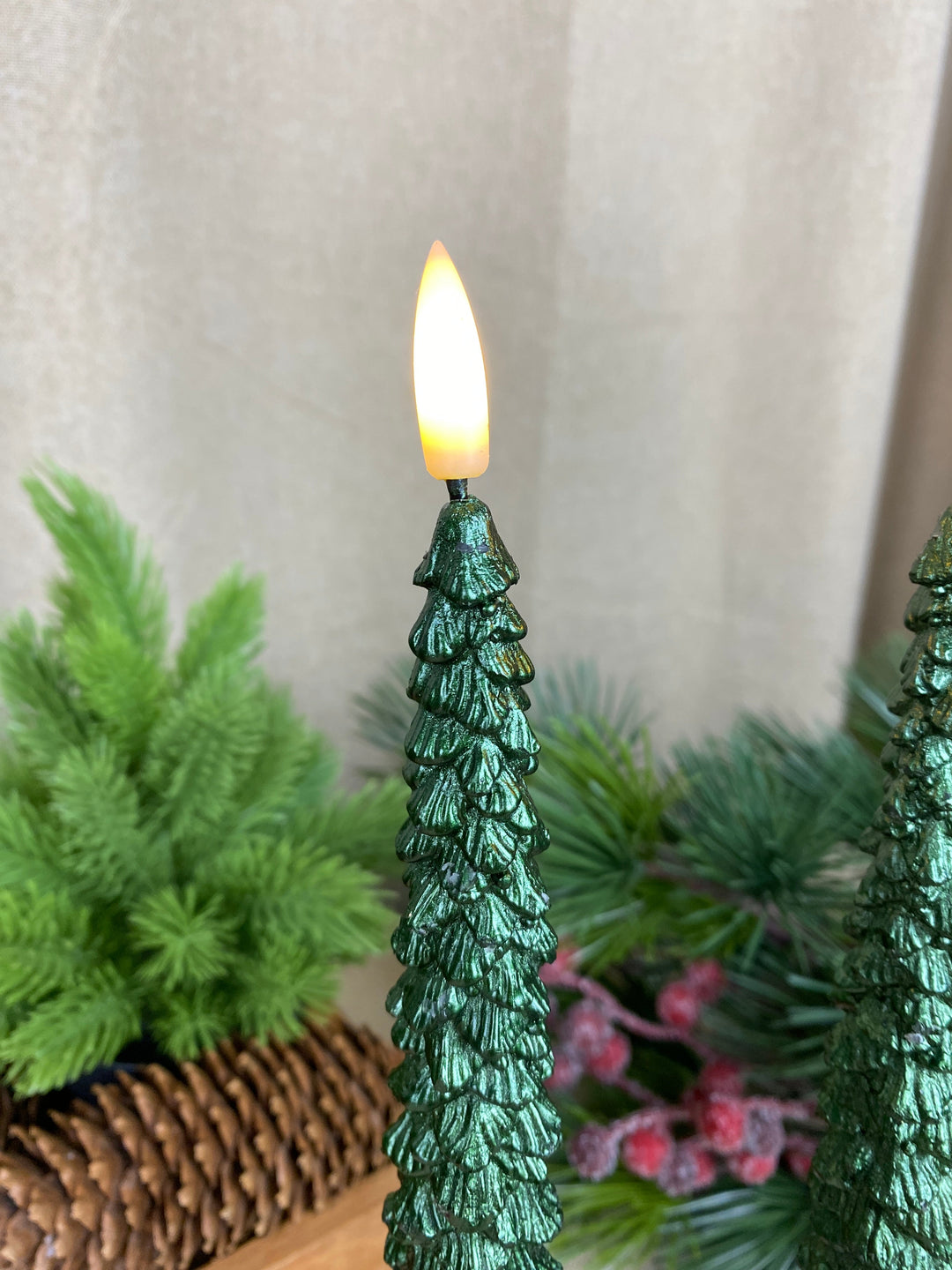 LED-ljusljus - julgran 2 st. 25 cm med fjärrkontroll