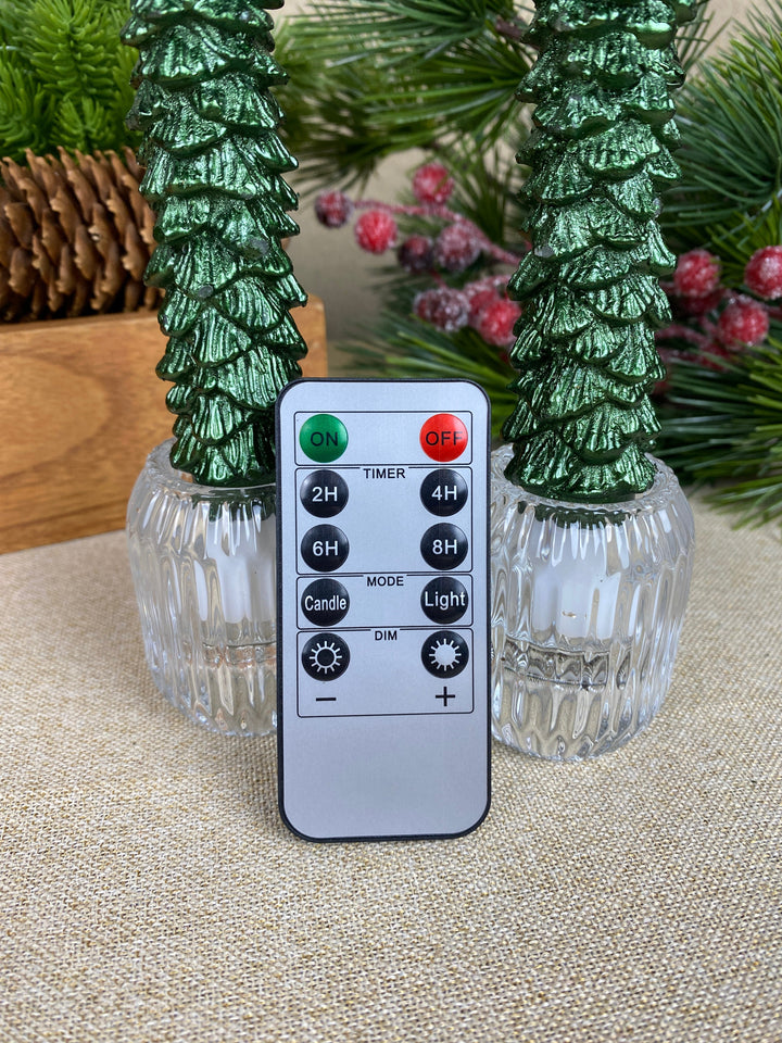 LED-ljusljus - julgran 2 st. 25 cm med fjärrkontroll