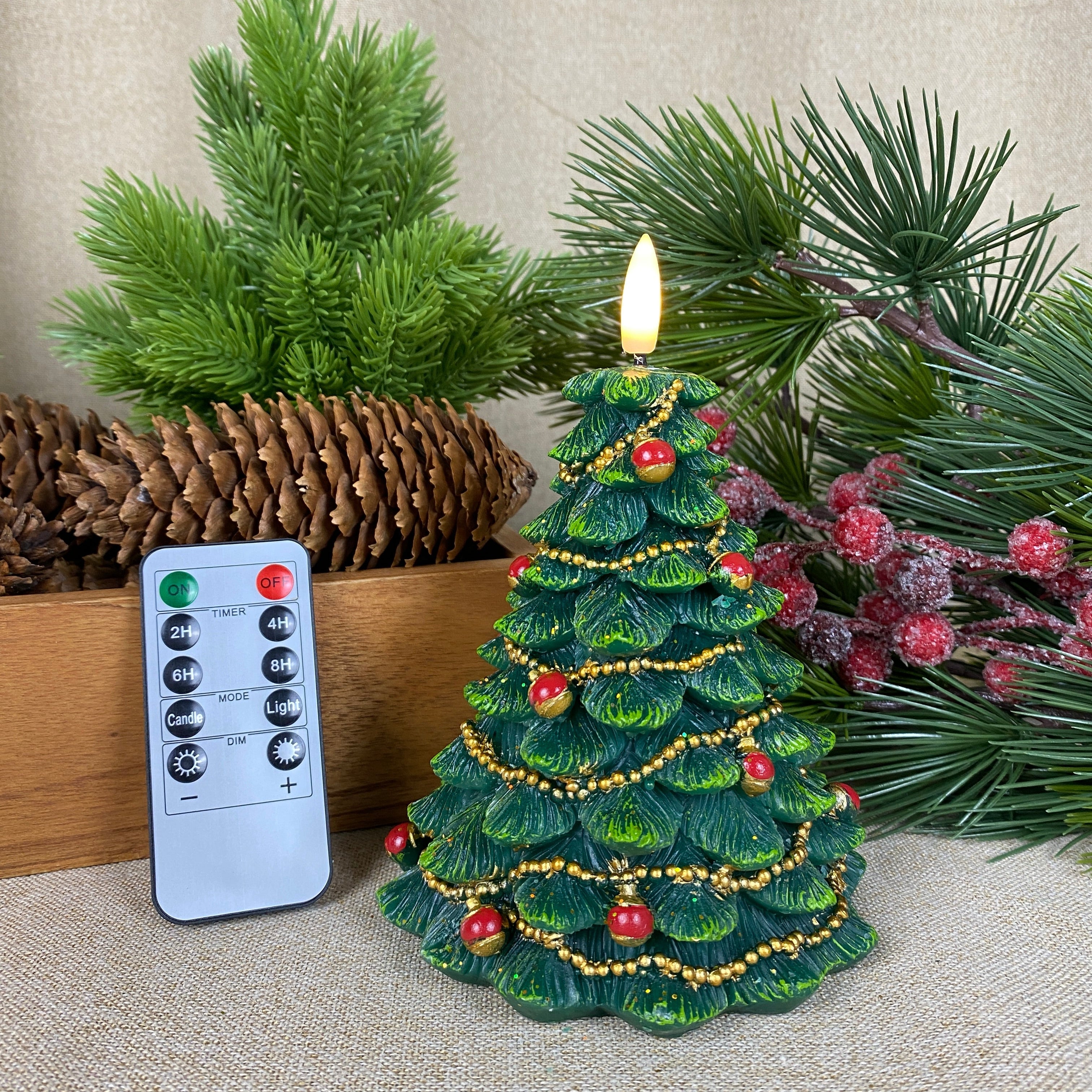 LED-vaxljus julgran H14 cm - med fjärrkontroll