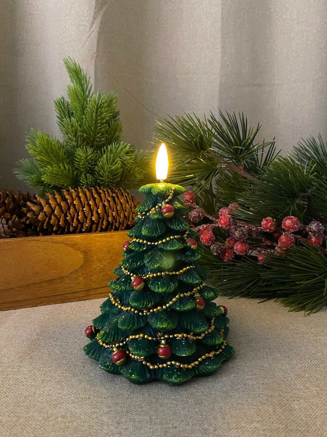 LED-vaxljus julgran H14 cm - med fjärrkontroll