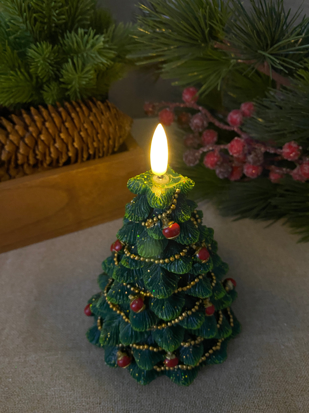 LED-vaxljus julgran H14 cm - med fjärrkontroll