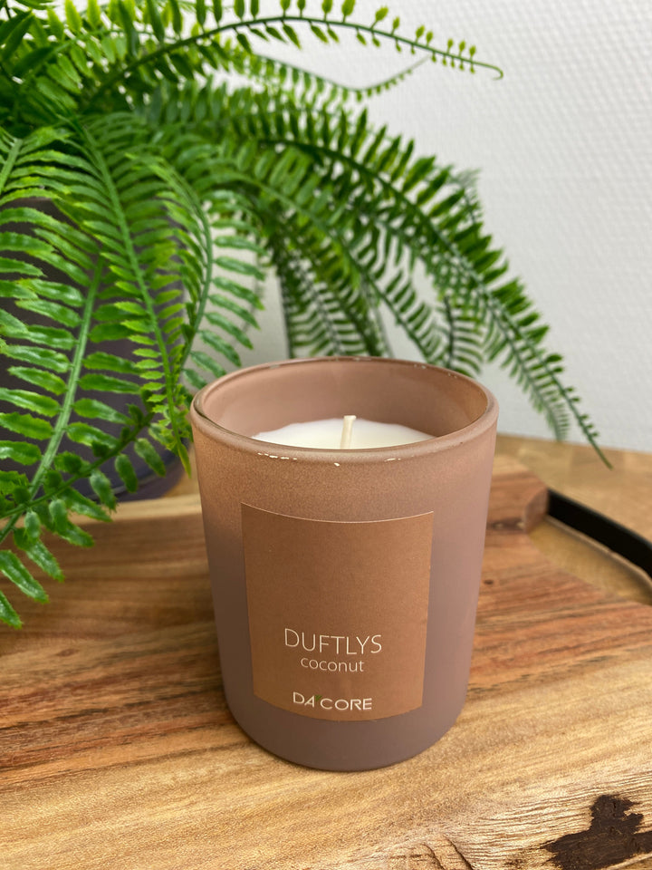 Doftljus 3% 130 gram Ø7,5x8,7 cm kokosglas brun