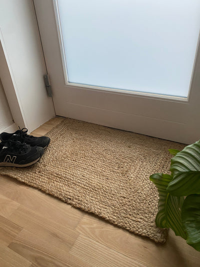 Dörrmatta - 50x70 cm flätad jute naturell