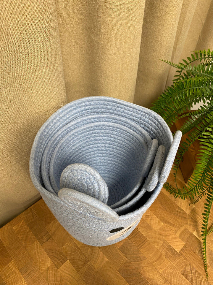 Korgset med handtag - 3 st blå