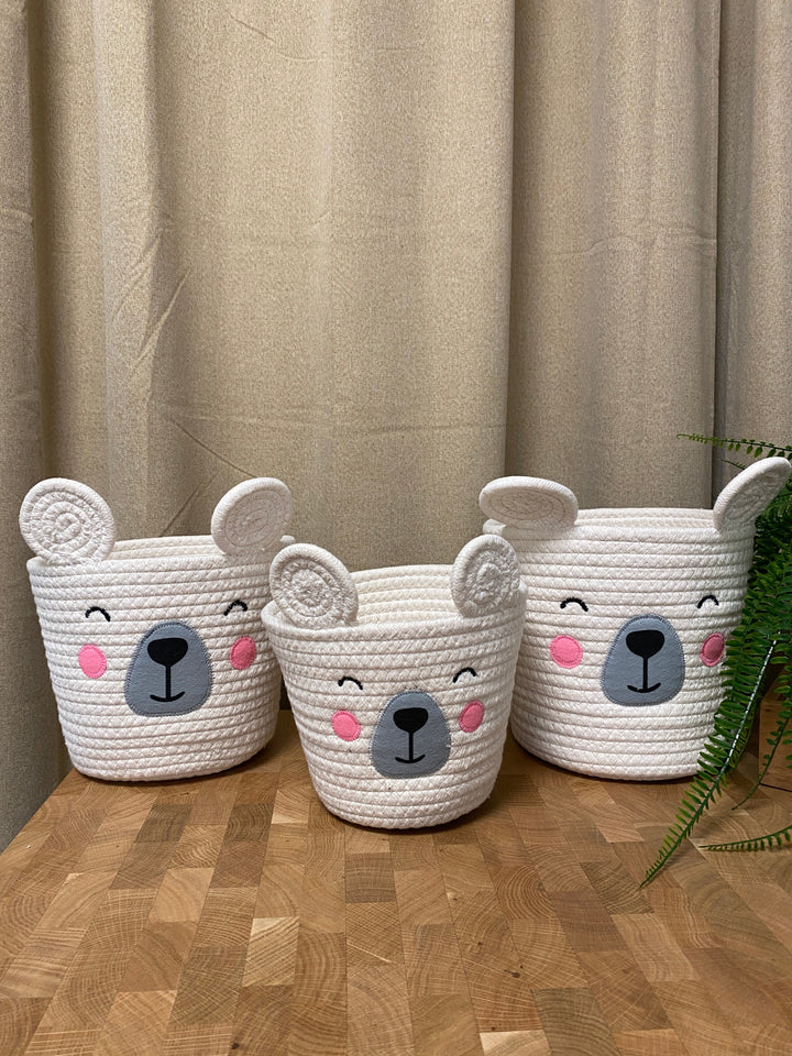 Korgset med handtag - 3 stycken vita