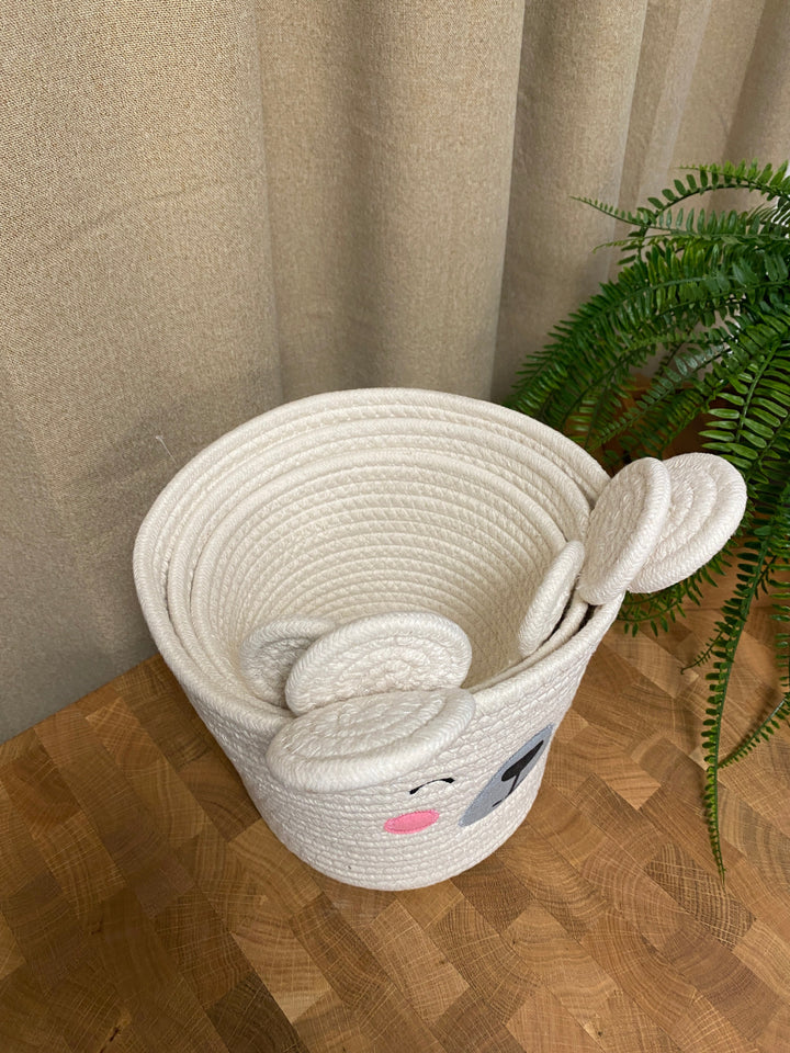 Korgset med handtag - 3 stycken vita