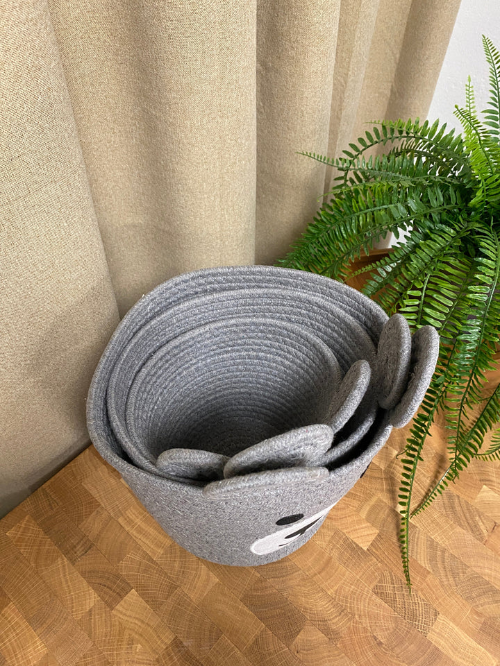 Korgset med handtag - 3 stycken grå