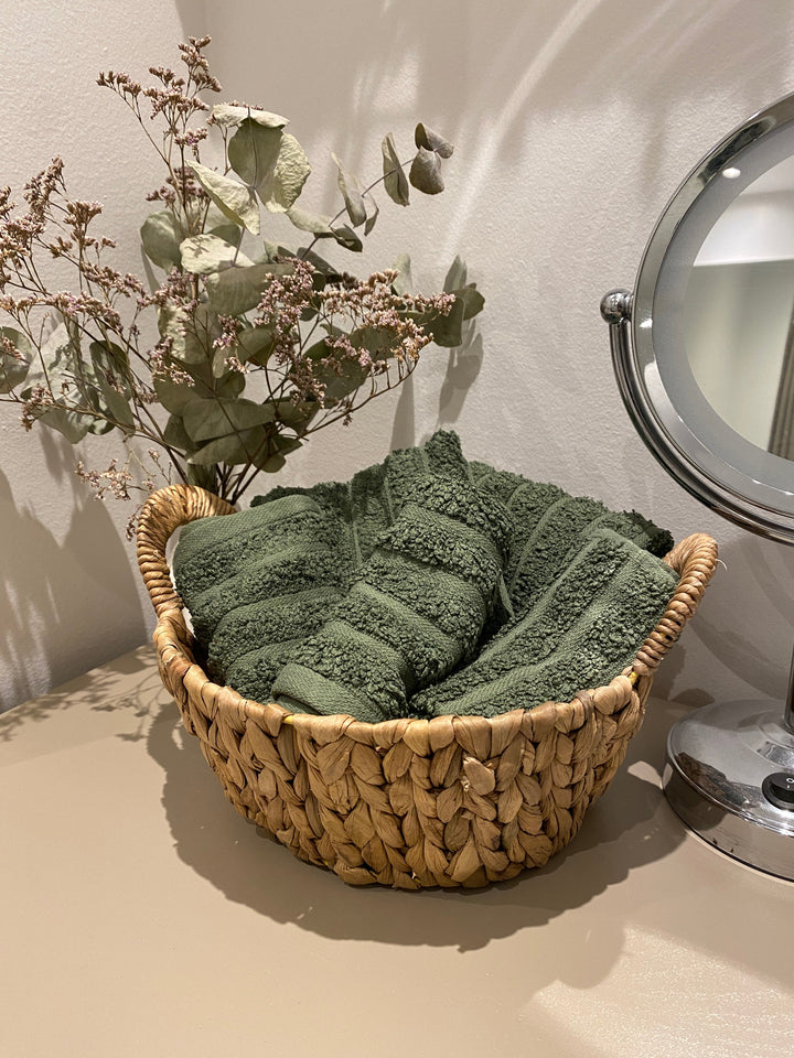 Korg med handtag - rund rotting