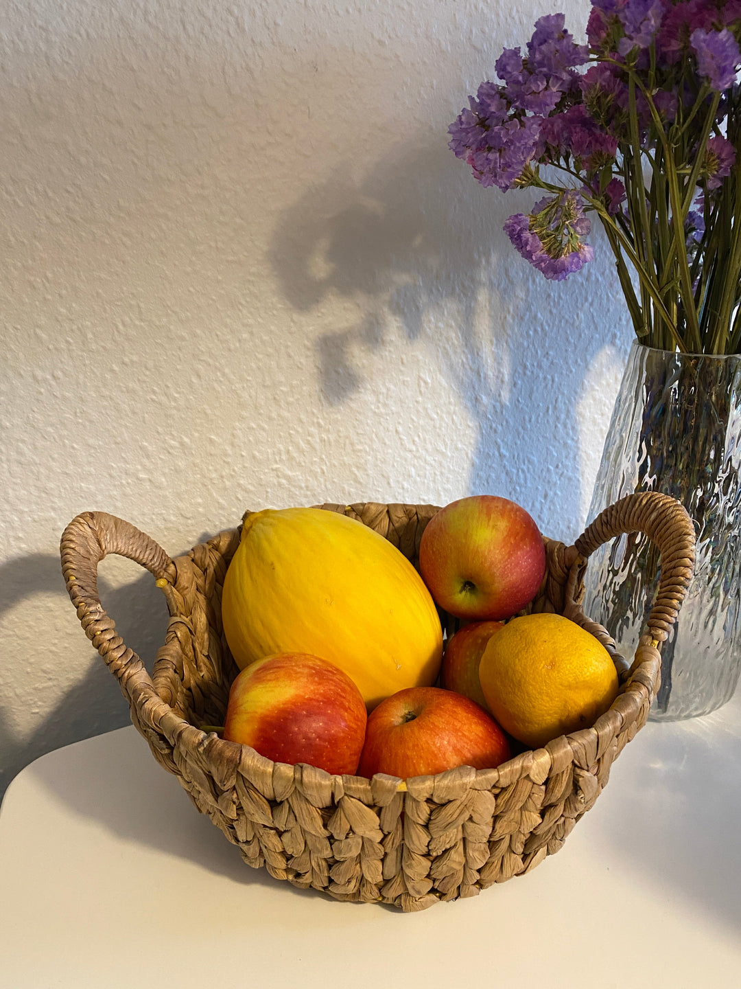 Korg med handtag - rund rotting