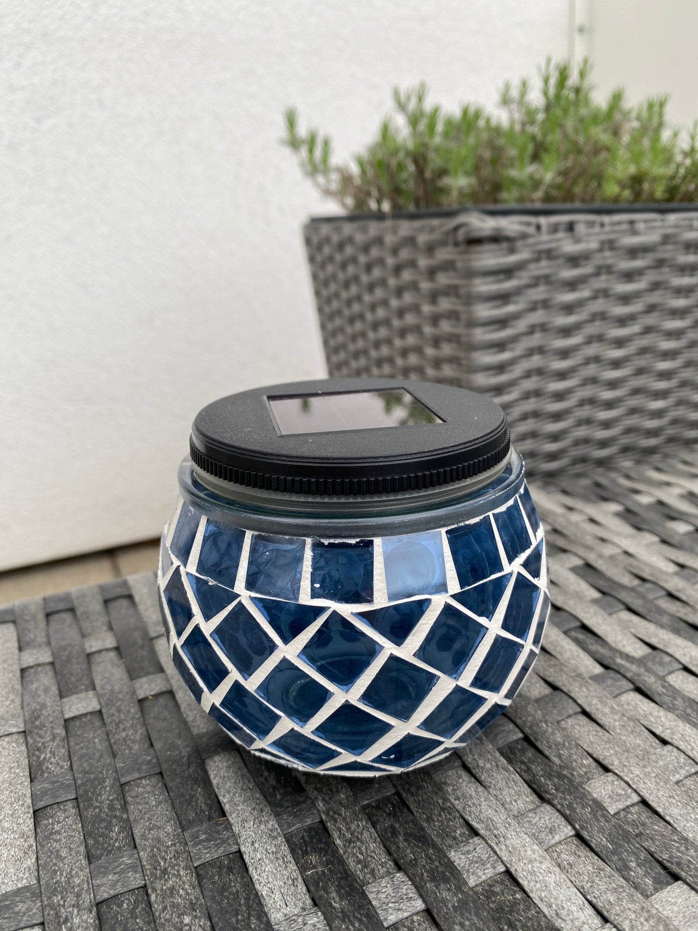 Solar bordslampa mosaik Ø10xH9 cm blå