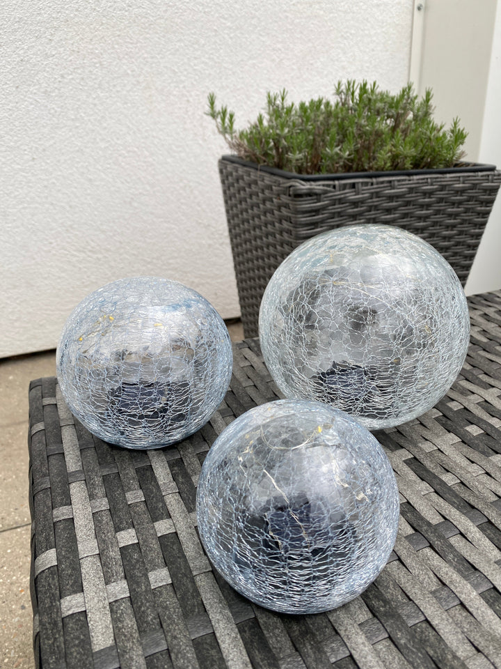 Solglaskulor i sprucket glas - 3 stycken