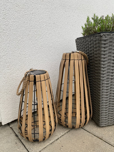Sollykta med glödlampa - 23x23x42 cm plast/järnbrun