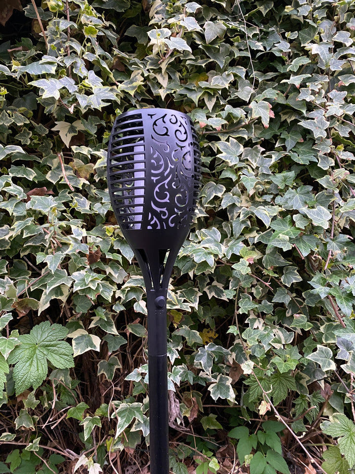 Conzept - solcellsficklampa med mönster 78 cm i svart