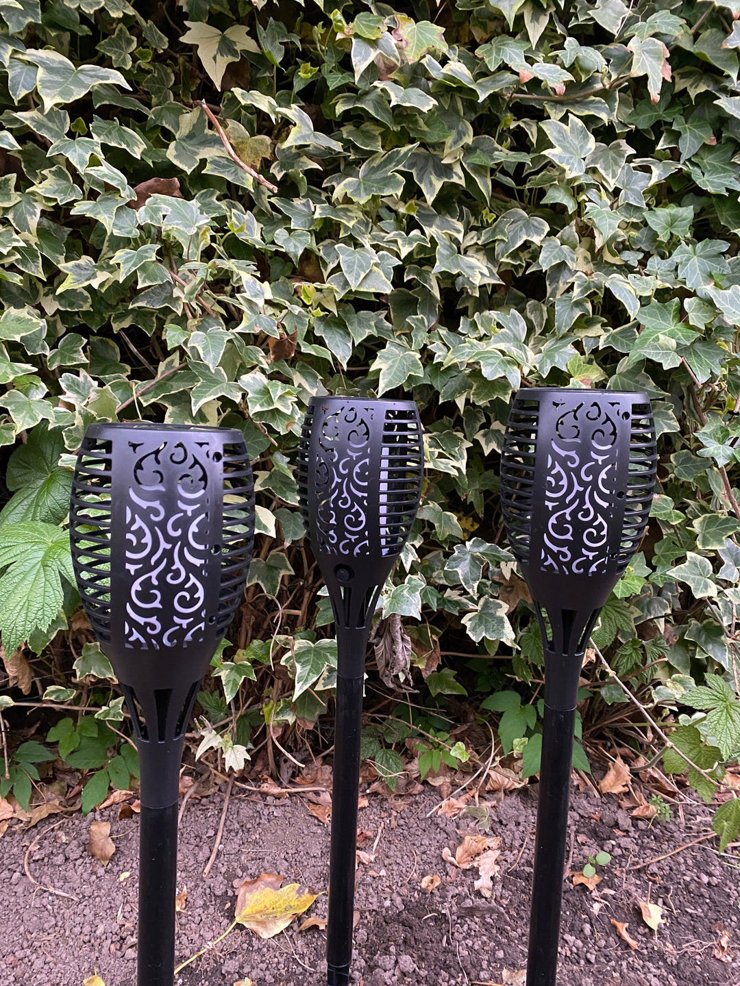 Conzept solcellsficklampa med mönster 58 cm - i svart