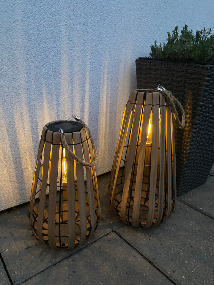 Solcellslykta med glödlampa - 42 cm i brunt