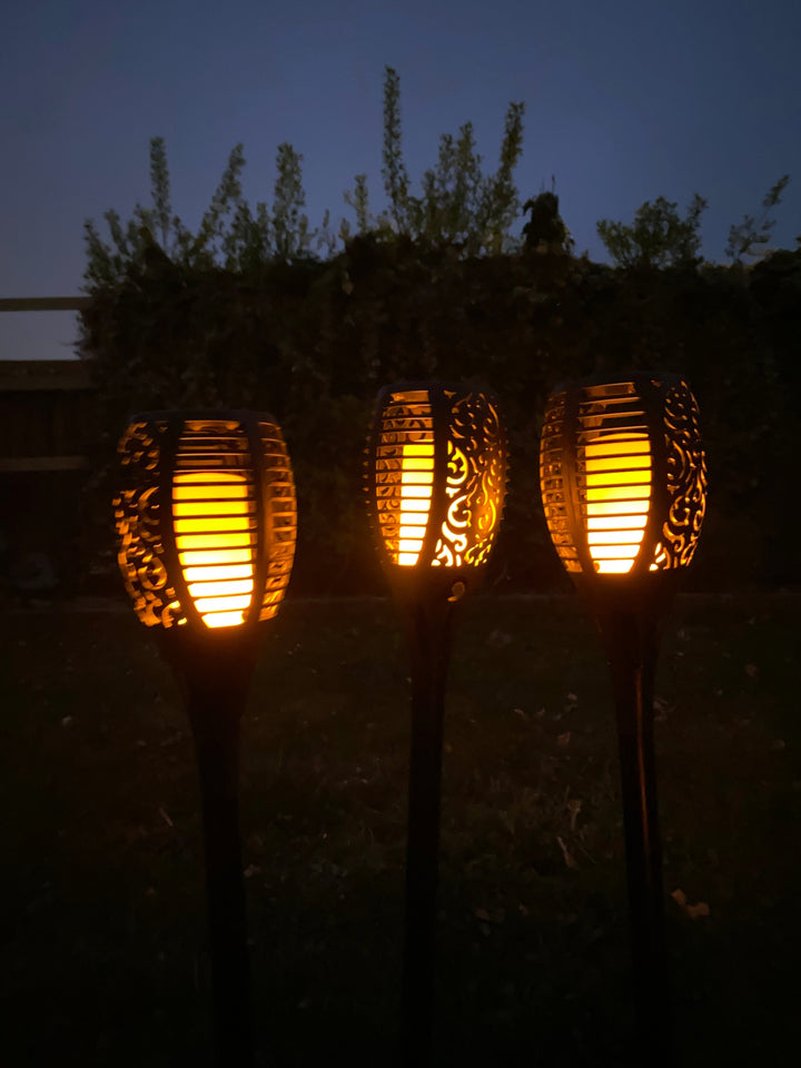 Conzept solcellsficklampa med mönster 58 cm - i svart