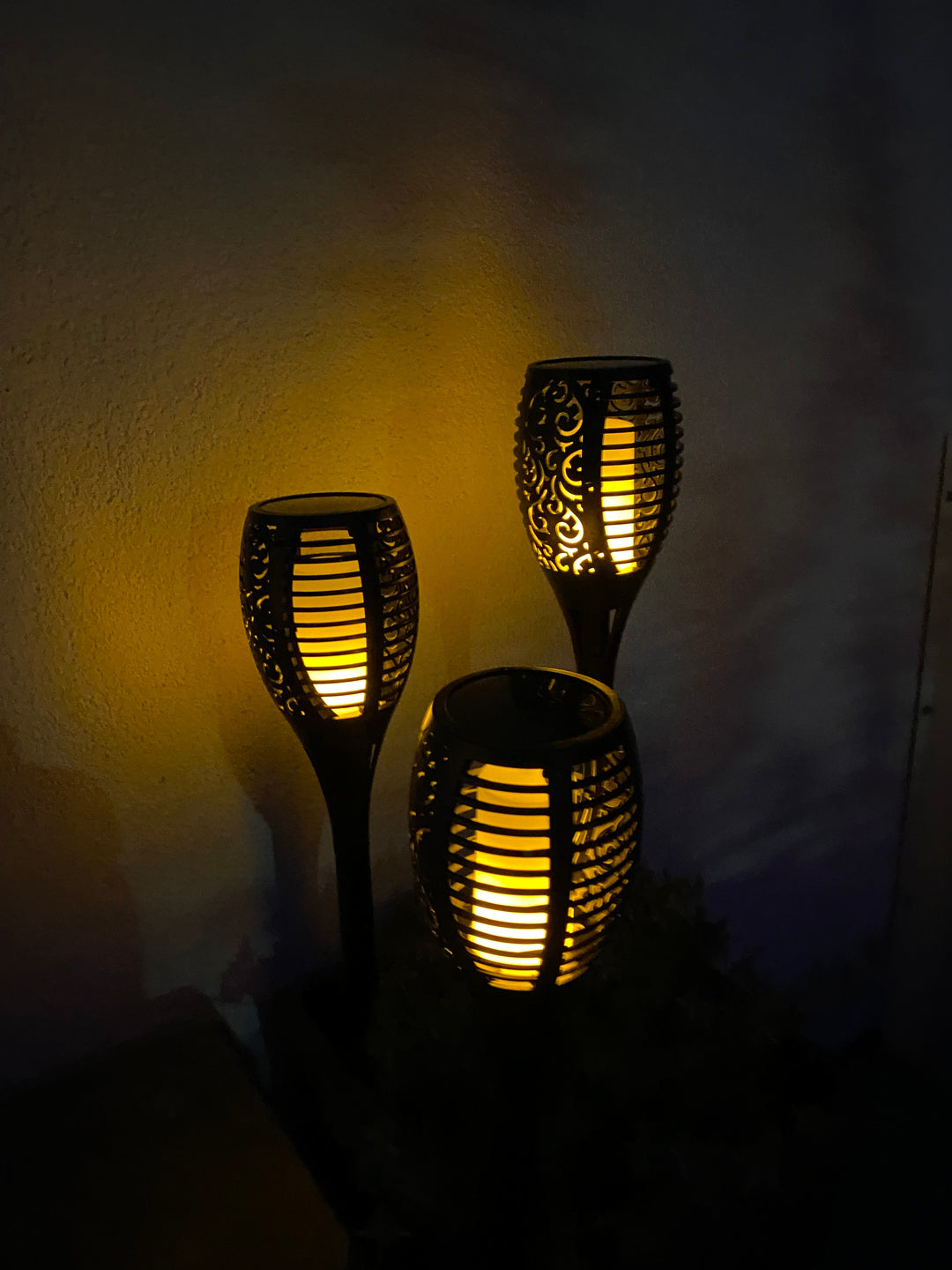 Conzept - solcellsficklampa med mönster 78 cm i svart