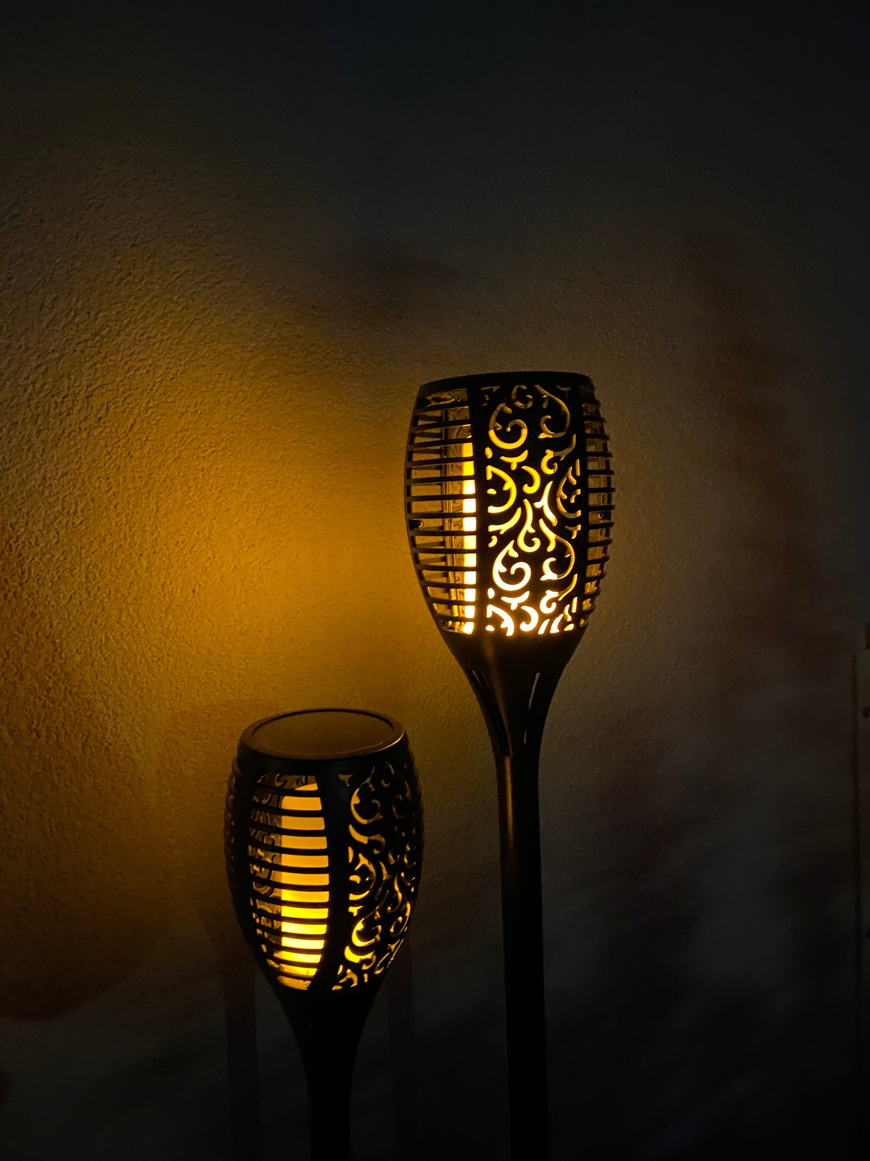 Conzept solcellsficklampa med mönster 58 cm - i svart