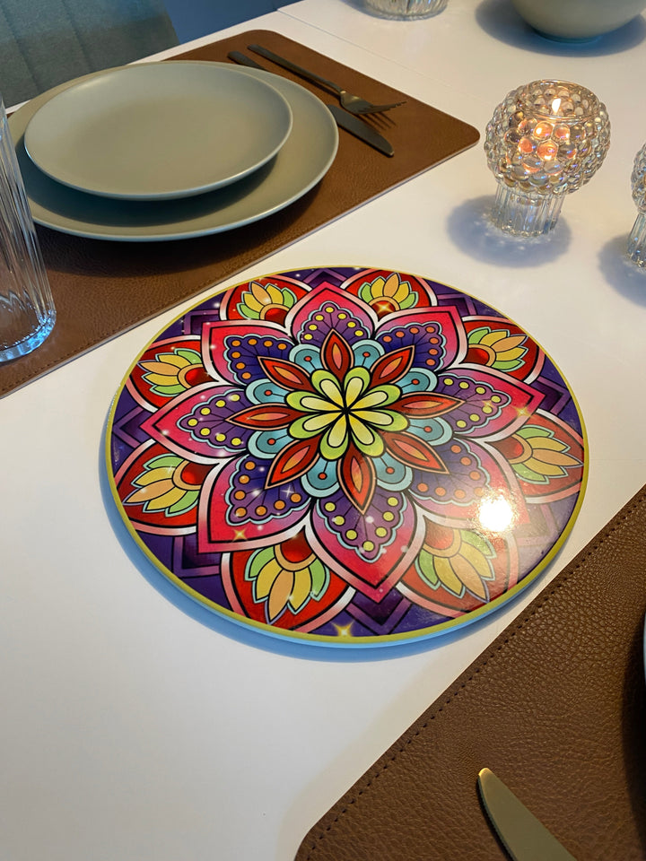 Keramisk underlägg med korkbas Ø 25 cm - rövmotiv