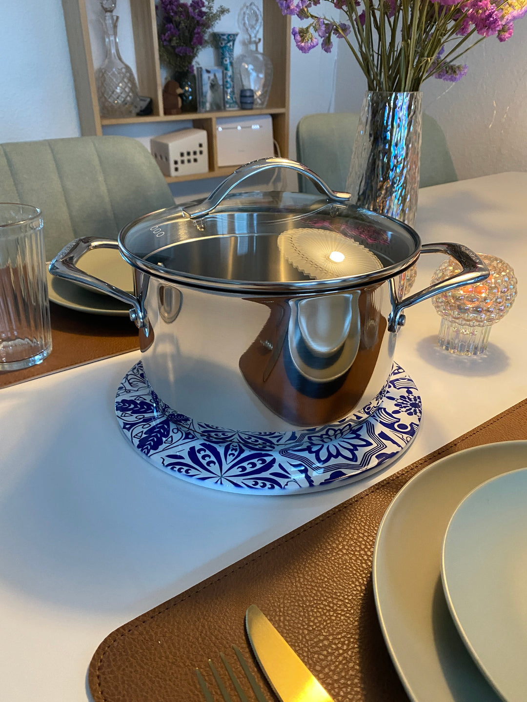Keramisk underlägg med korkbas Ø 25 cm - blandat motiv