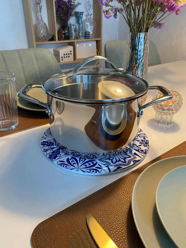 Keramisk underlägg med korkbas Ø 25 cm - blandat motiv