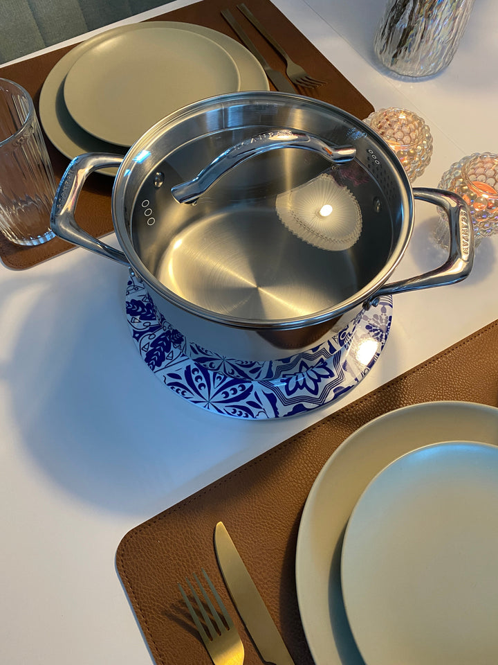 Keramisk underlägg med korkbas Ø 25 cm - blandat motiv