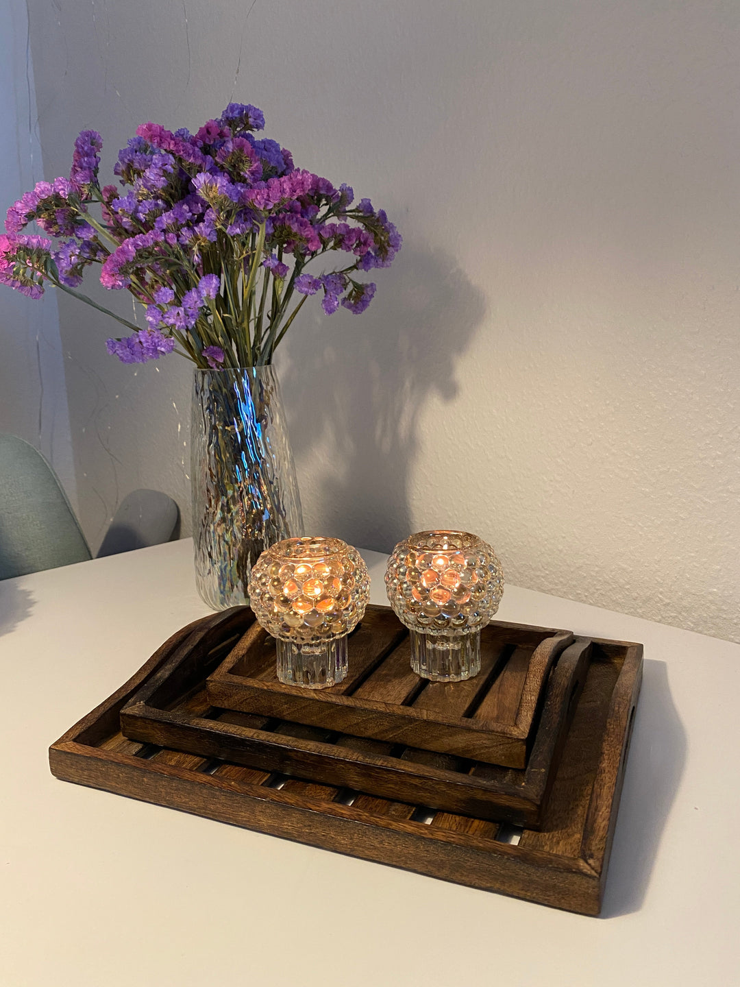 Brickset 3 st. mörkbrunt trä