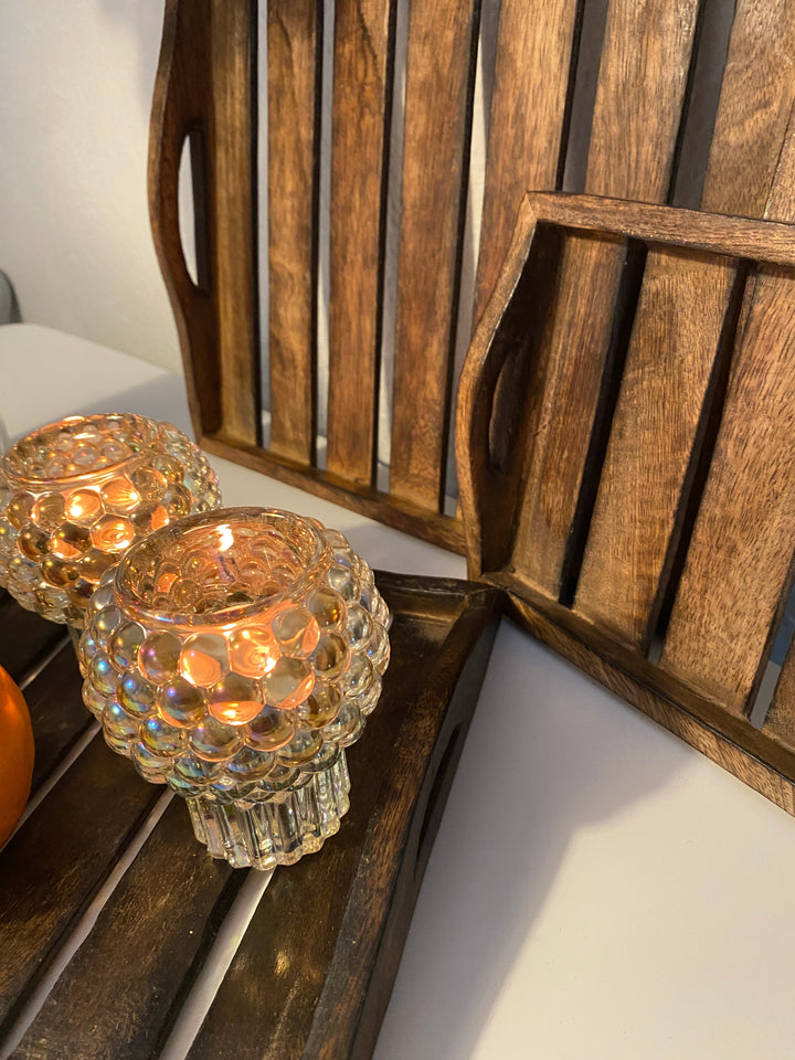 Brickset 3 st. mörkbrunt trä