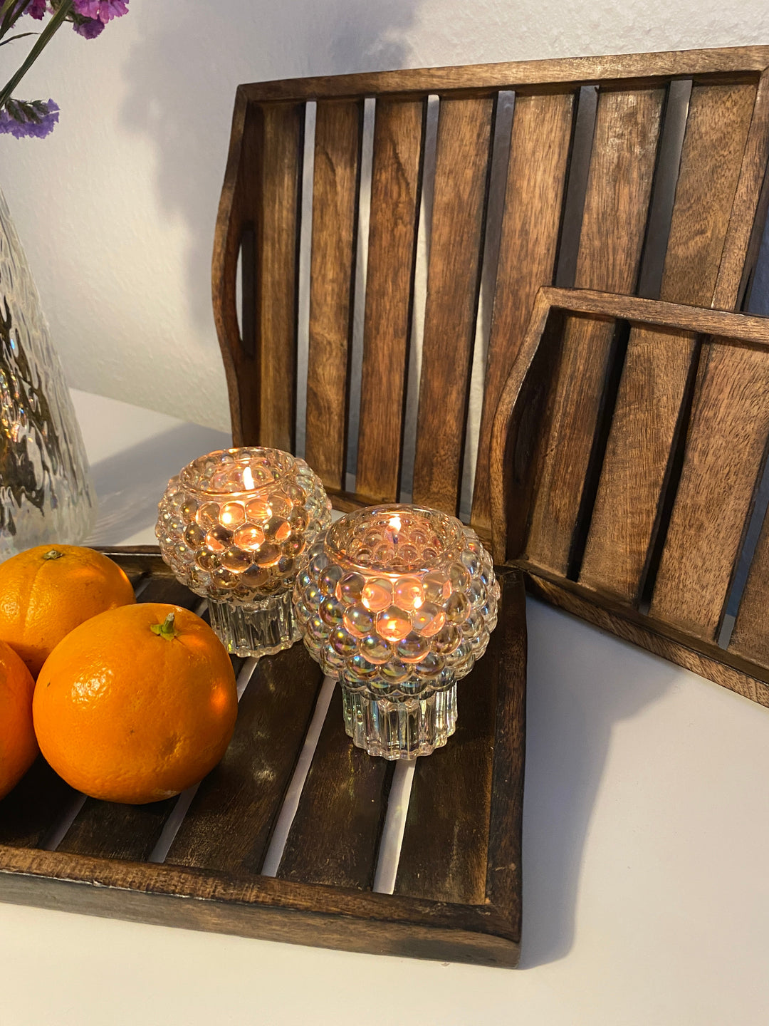 Brickset 3 st. mörkbrunt trä