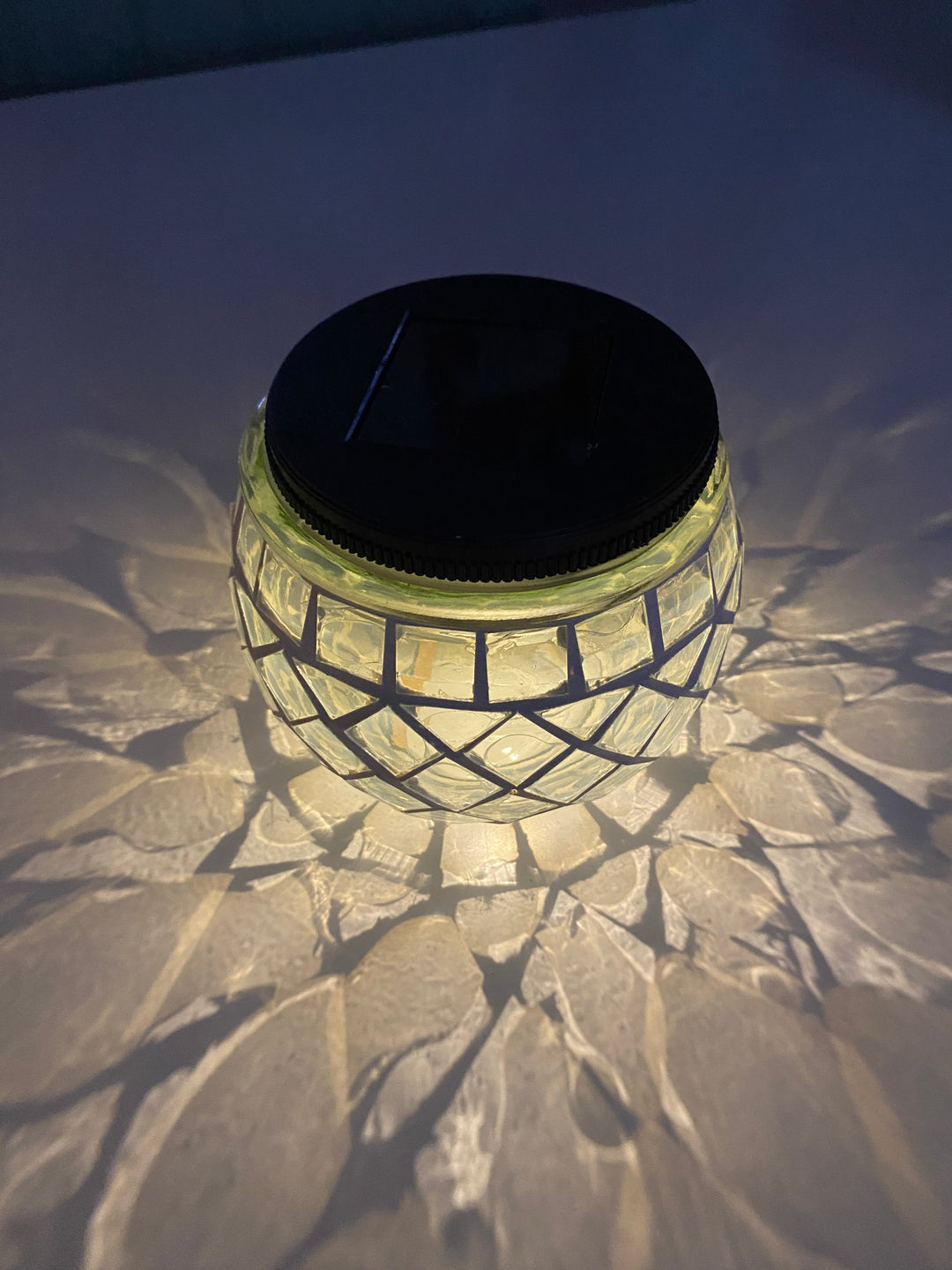 Solcellslampa i mosaik Ø10xH9 cm klar