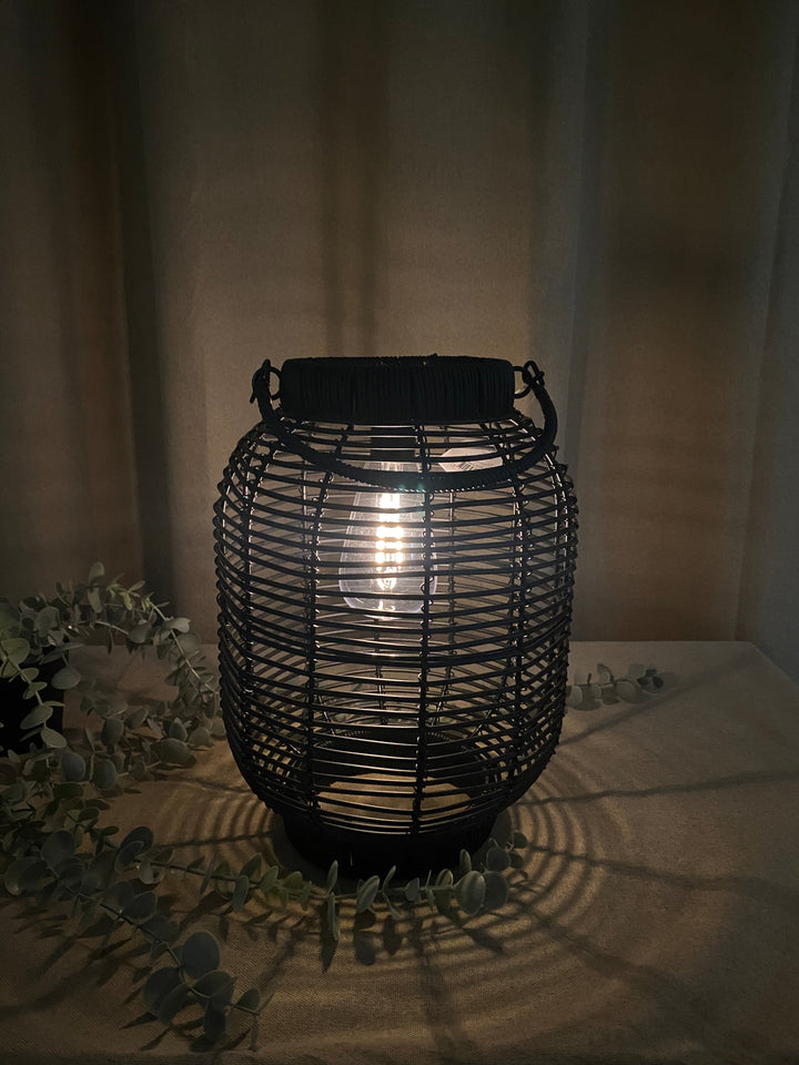 Solcellslykta D22x30 cm PVC/metall svart