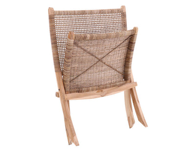 Hopfällbar loungestol 67x75x79 cm inomhus teak/rotting natur