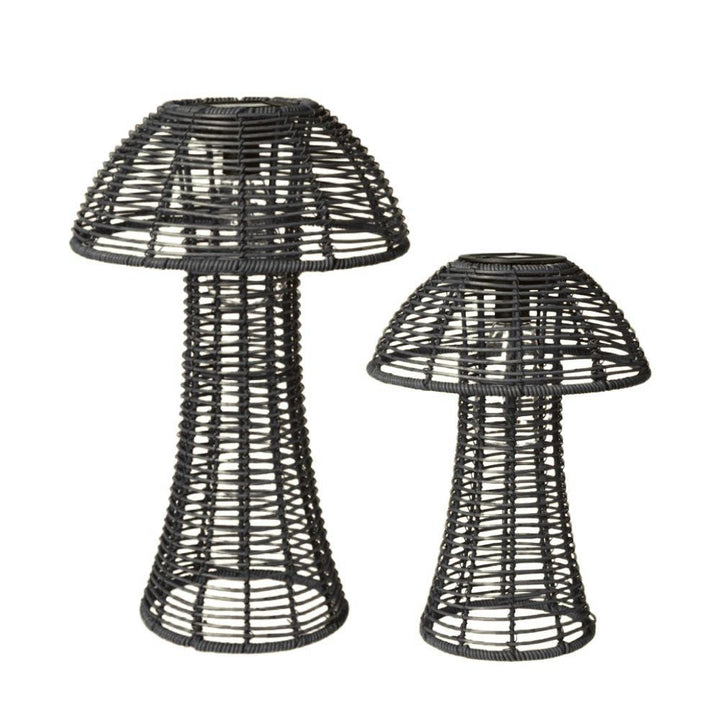 Solcellslyktor 2-pack svamp - svart