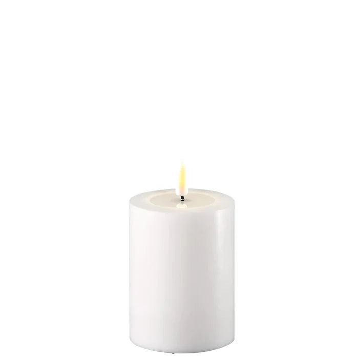 Conzept Electric - Blockljus 3D-flamma 10 cm vit - med fjärrfunktion