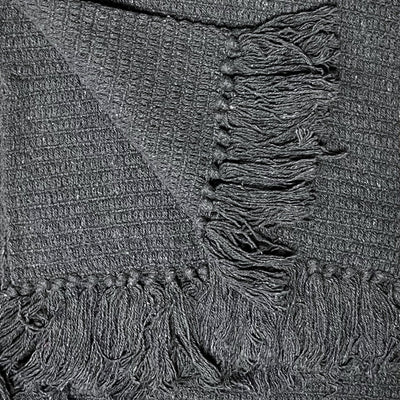 Dacore - Rutig med fransar - 125x150 cm grå