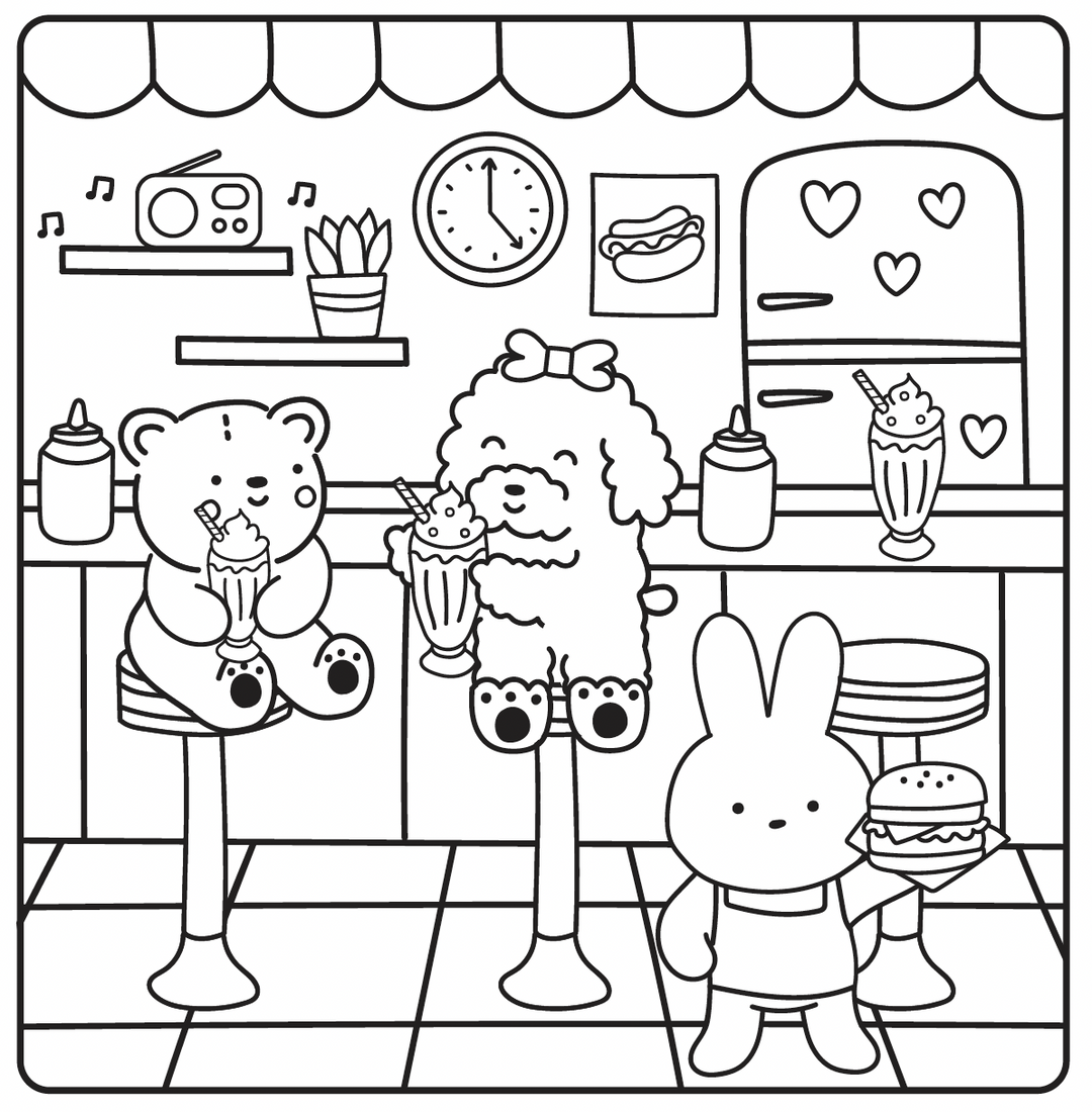 Mysig målarbok - Sunny Vibes: Happy Street