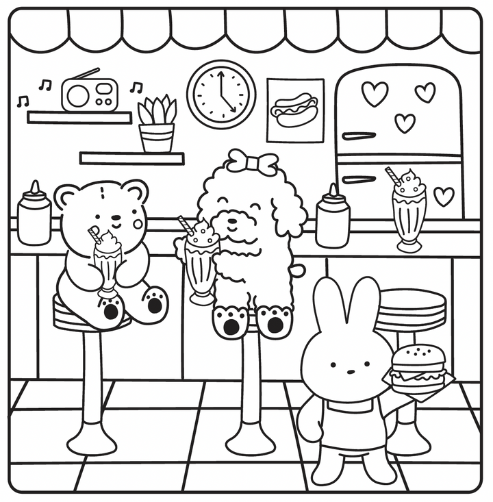 Mysig målarbok - Sunny Vibes: Happy Street