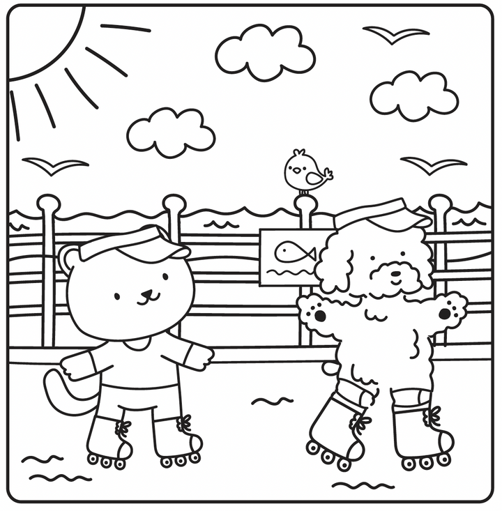 Mysig målarbok - Sunny Vibes: Happy Street