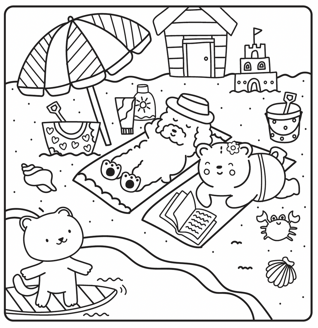 Mysig målarbok - Sunny Vibes: Happy Street