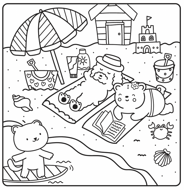 Mysig målarbok - Sunny Vibes: Happy Street