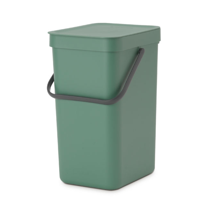 Avfallskärl m/lock svart.kon. 12 ltr. Grön
