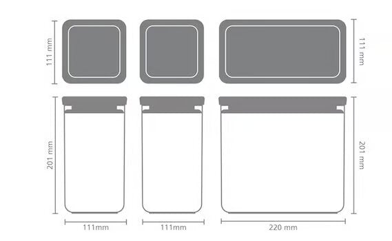 Brabantia - Smakfullt förvaringsset stapelbar 3 delar 2x1,6+1x3,5L