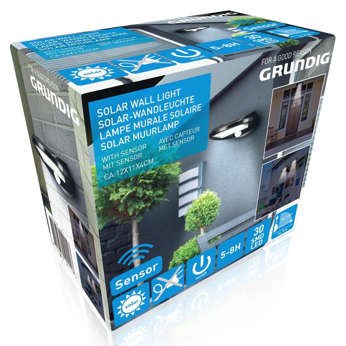 Grundig Solar vägglampa 12x11x4 cm 2 st.