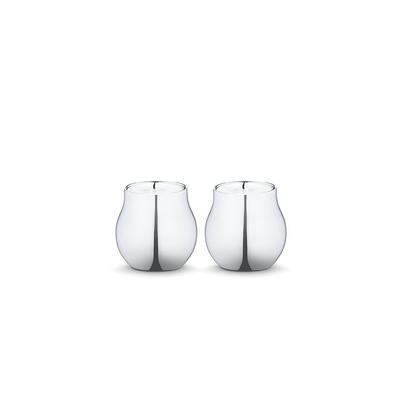 Georg Jensen - Cafu värmeljushållare 2 st. polerat rostfritt stål