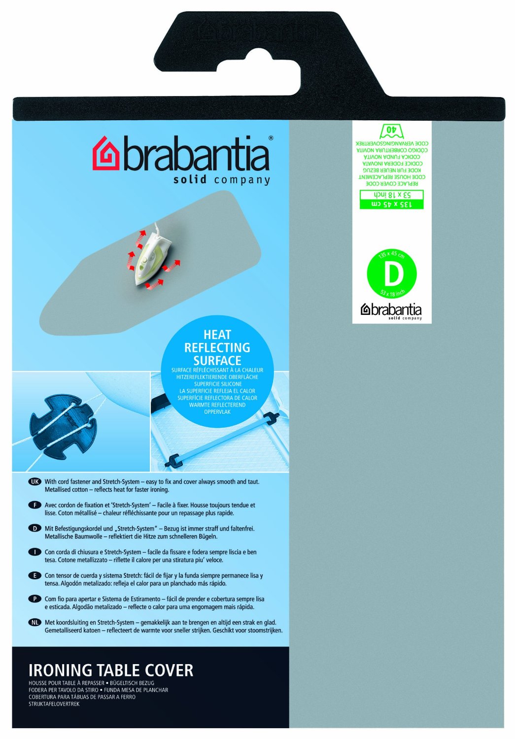 Brabantia - Strykskydd i silikon - D - Silver