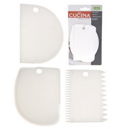 La Cucina - Degskrapa vit plast - 3 st.